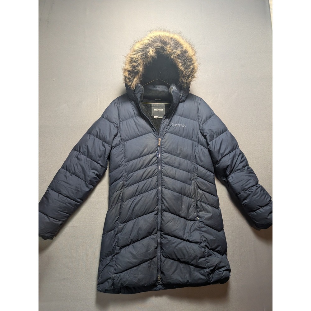 Marmot Montreal Coat Women's Medium Black Softshell Waterproof Faux Fur Hooded
